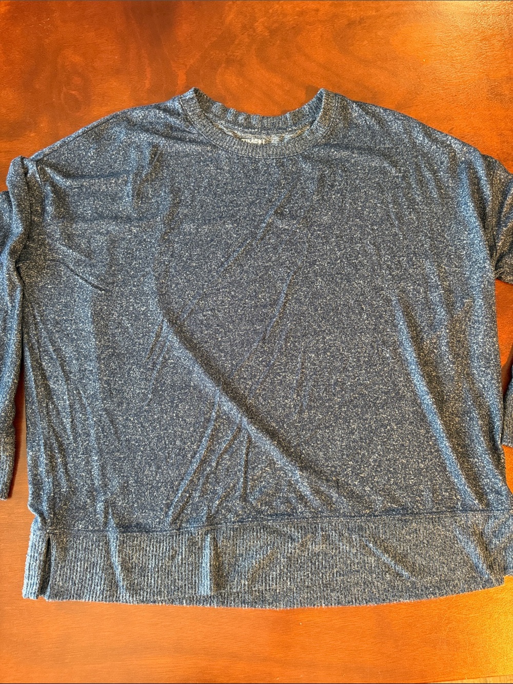 Time and Tru Navy Heather Hacci super soft Crewneck Sweater - Women's